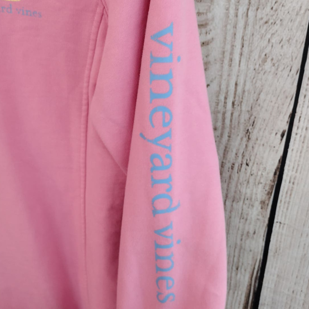 Vineyard Vines | Pink Vintage Whale 1/4 Zip Long Sleeve Fleece Pull-Over - Picture 6 of 12